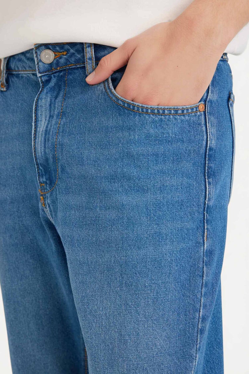 DeFacto Blue Man 90's Slim Fit Jeans Casual - Image 4